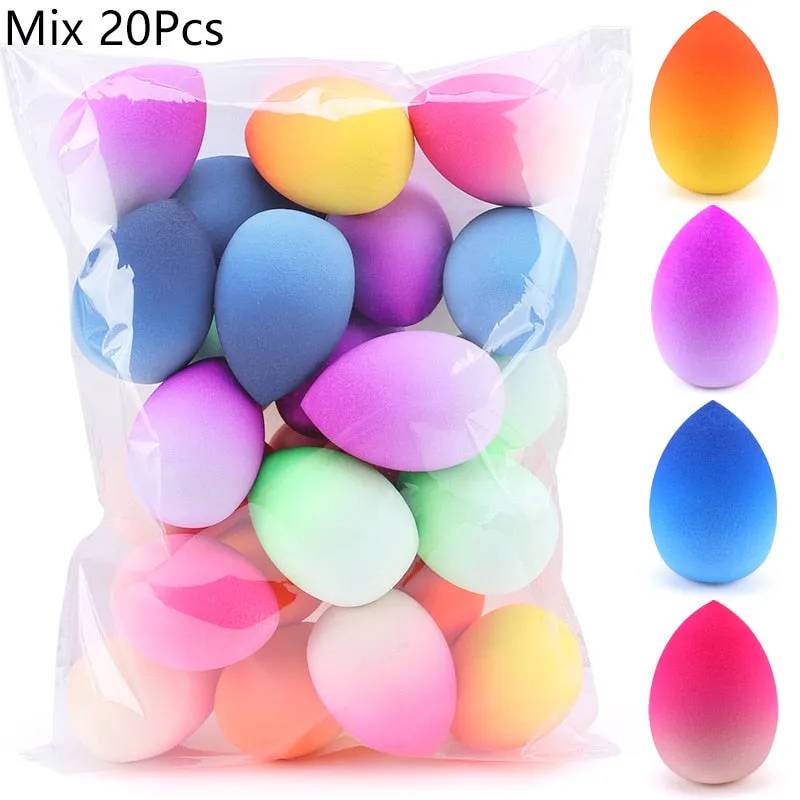 10/20 Pcs Soft Mix Color Makeup Sponge Face Beauty Cosmetic Powder Puff  For Foundation Cream Concealer Make Up Blender Tools