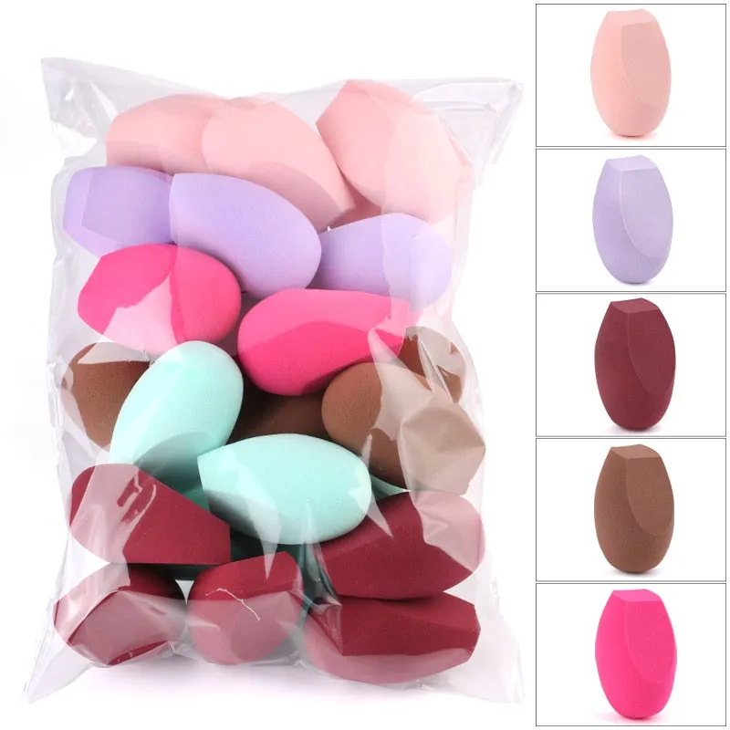 10/20 Pcs Soft Mix Color Makeup Sponge Face Beauty Cosmetic Powder Puff  For Foundation Cream Concealer Make Up Blender Tools