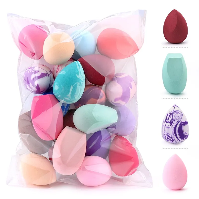 10/20 Pcs Soft Mix Color Makeup Sponge Face Beauty Cosmetic Powder Puff  For Foundation Cream Concealer Make Up Blender Tools