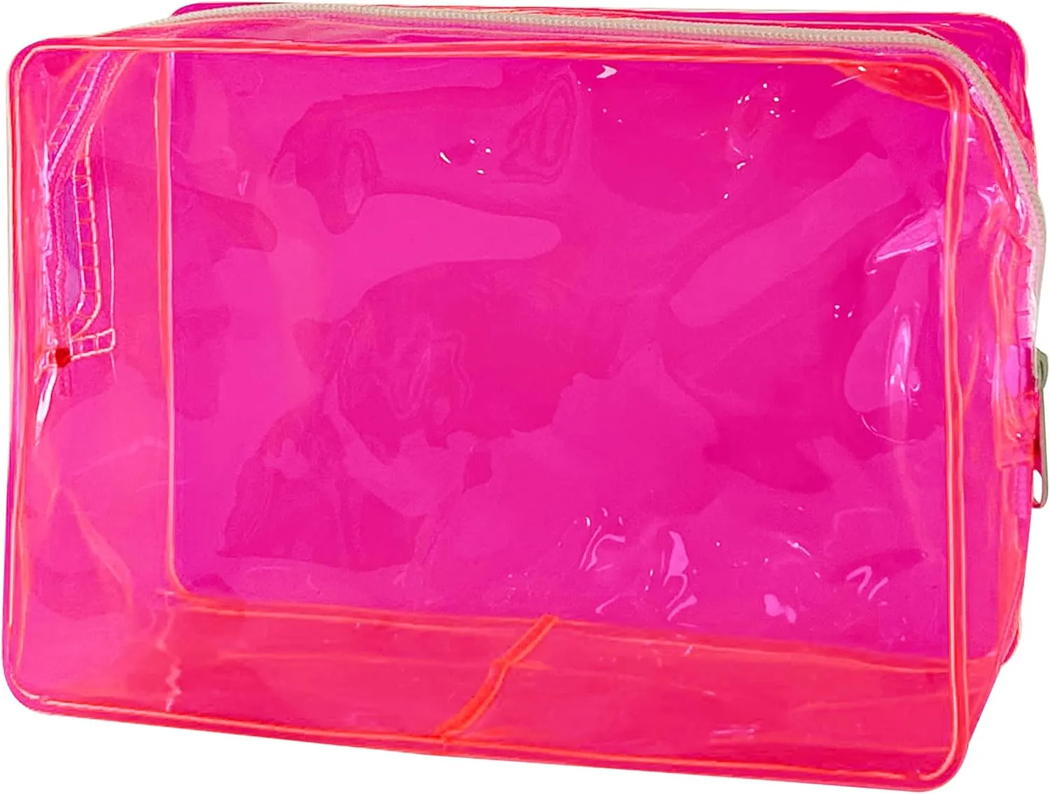 5 pcs Travel Accessories Cosmetic Pouch Bag Makeup Bag Transparent Custom Clear Pvc,PVC for Woman Fashion Zipper Letter (hot pink)