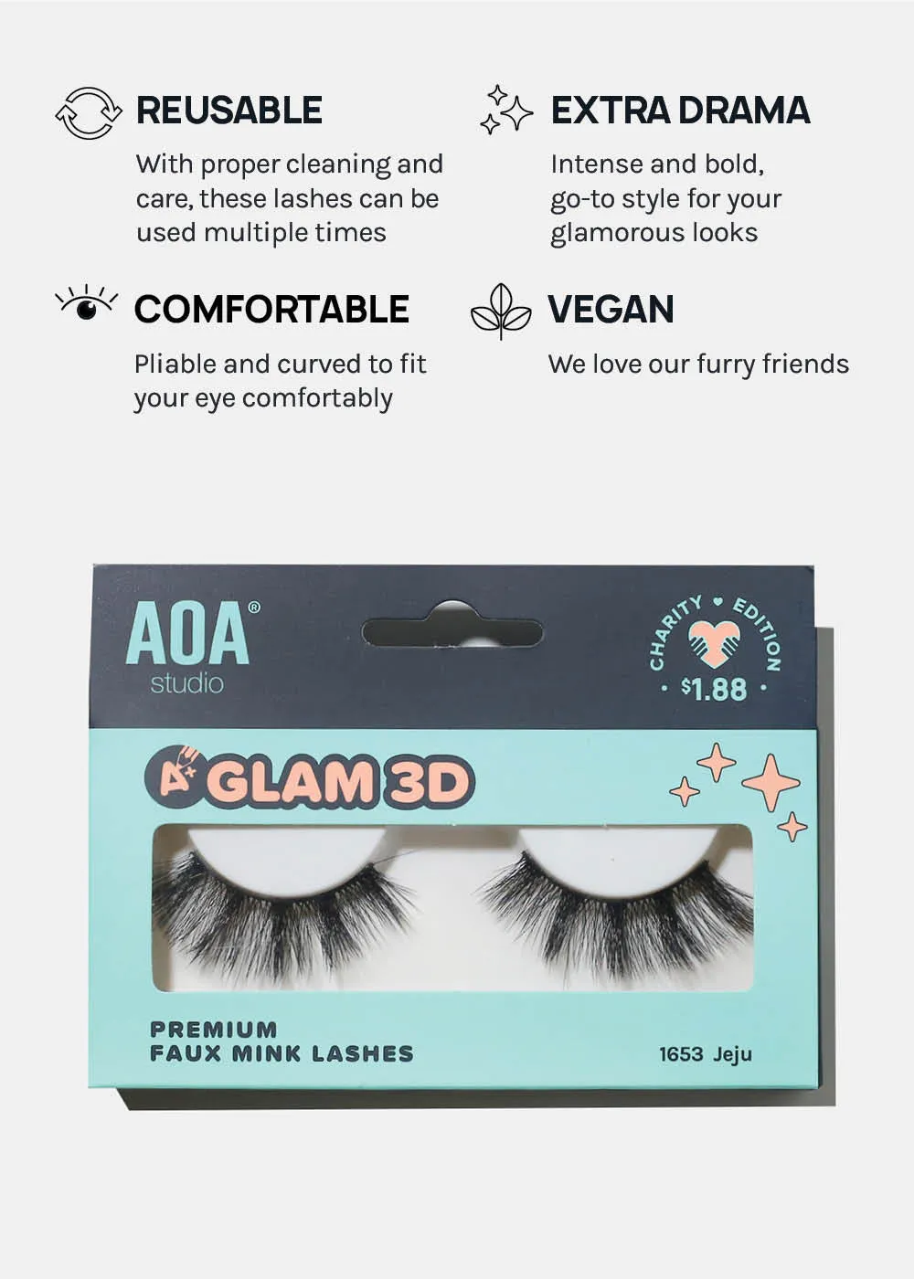 A  Glam 3D Faux Mink Lashes - Jeju