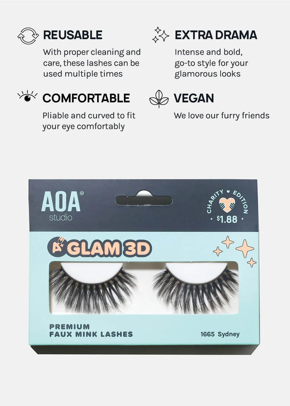 A  Glam 3D Faux Mink Lashes - Sydney
