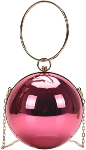 Acrylic Evening Clutch Women Chic Metal Purses Shiny Round Handbag Crossbody Bag for Parties Cocktail Wedding 2025