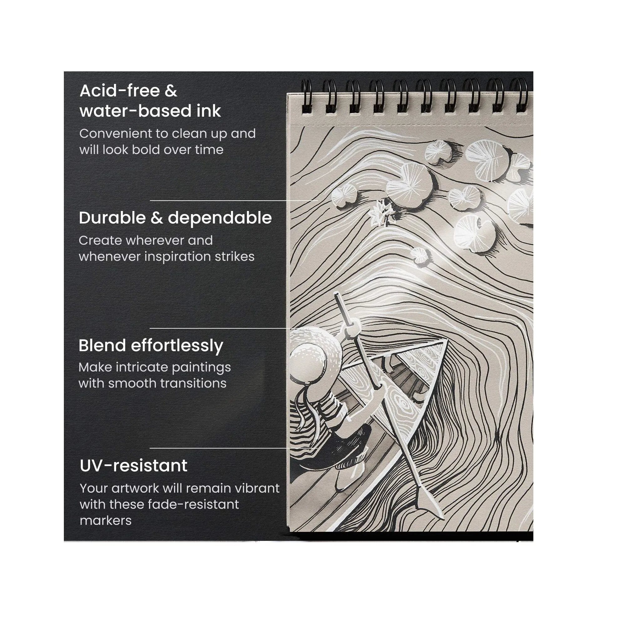 Acrylic Paint Markers | Pack of 12 | White Long-Lasting Acrylic Paint Pens
