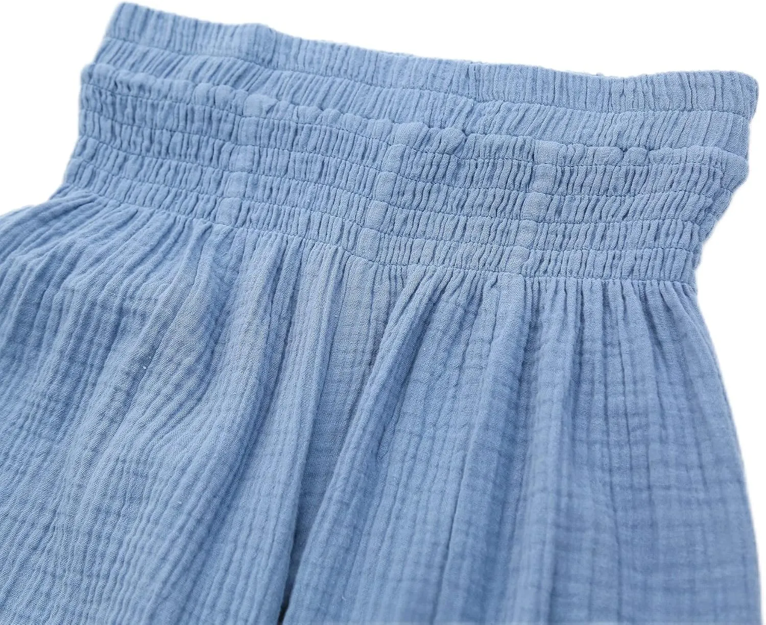 Amazhiyu Women's Cotton Gauze Wide Leg High-Waist Casual Palazzo Summer Pants