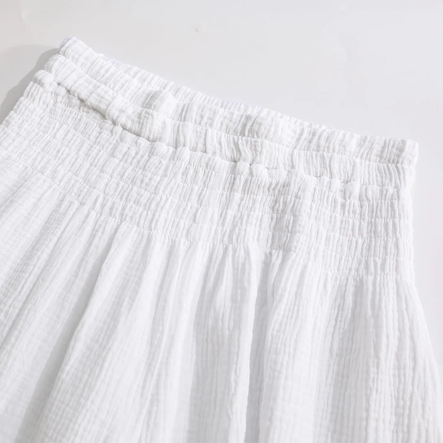 Amazhiyu Women's Cotton Gauze Wide Leg High-Waist Casual Palazzo Summer Pants