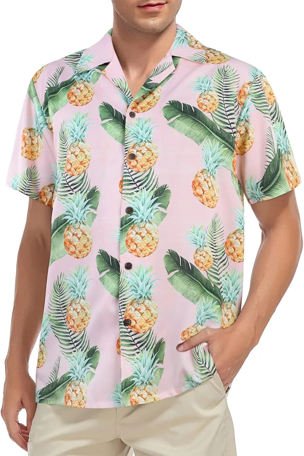 American Trends Hawaiian Shirt for Men Short Sleeve Tropical Beach Shirts Mens Casual Button Down Summer Vacation Wear