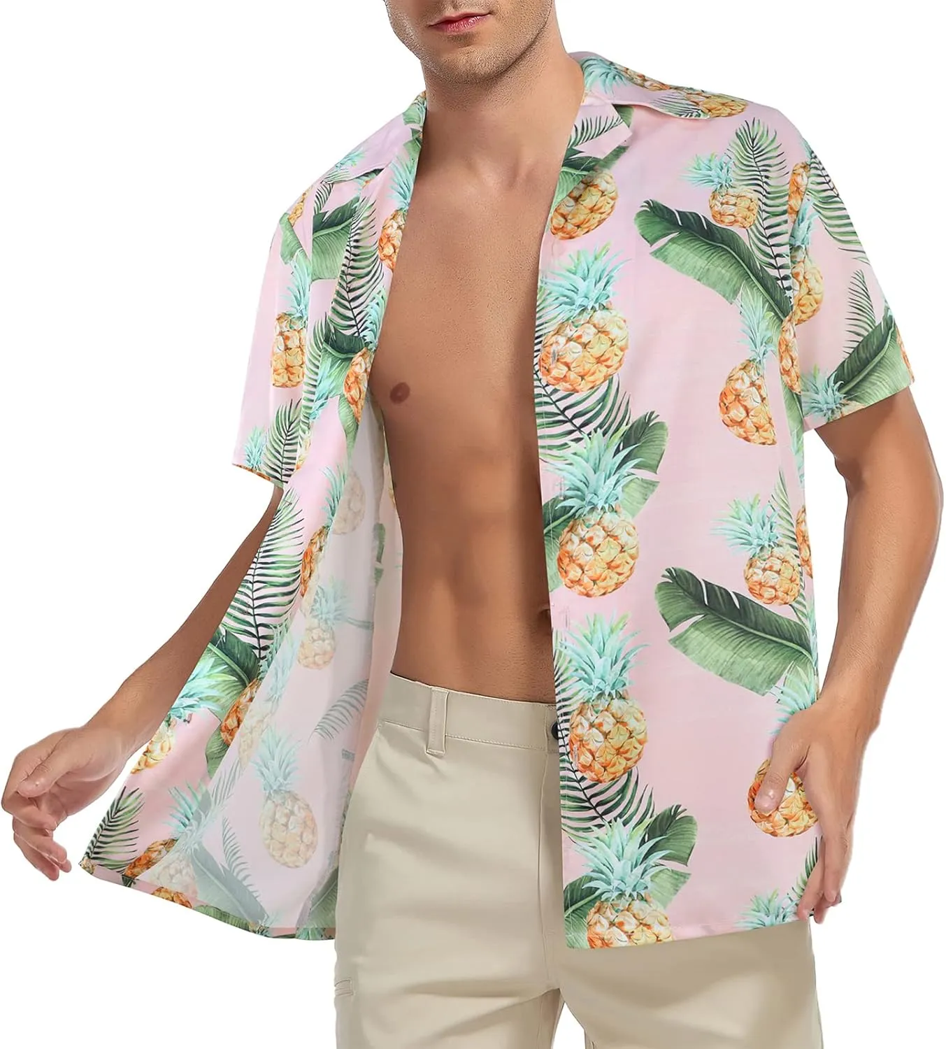 American Trends Hawaiian Shirt for Men Short Sleeve Tropical Beach Shirts Mens Casual Button Down Summer Vacation Wear