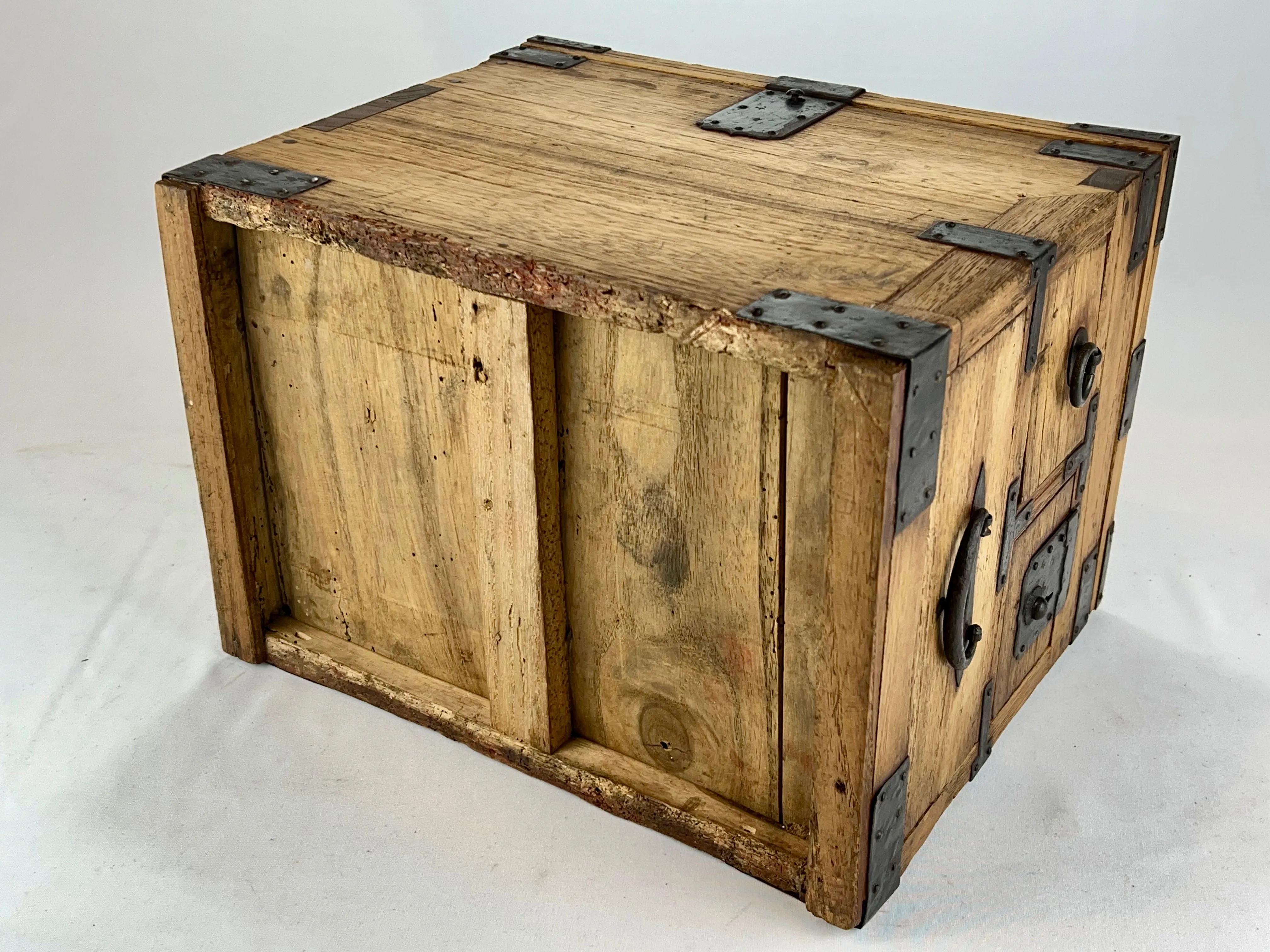 Antique Japanese Meiji Era c1890 Kiri Wood Suzuribako Calligraphy Tansu 12"