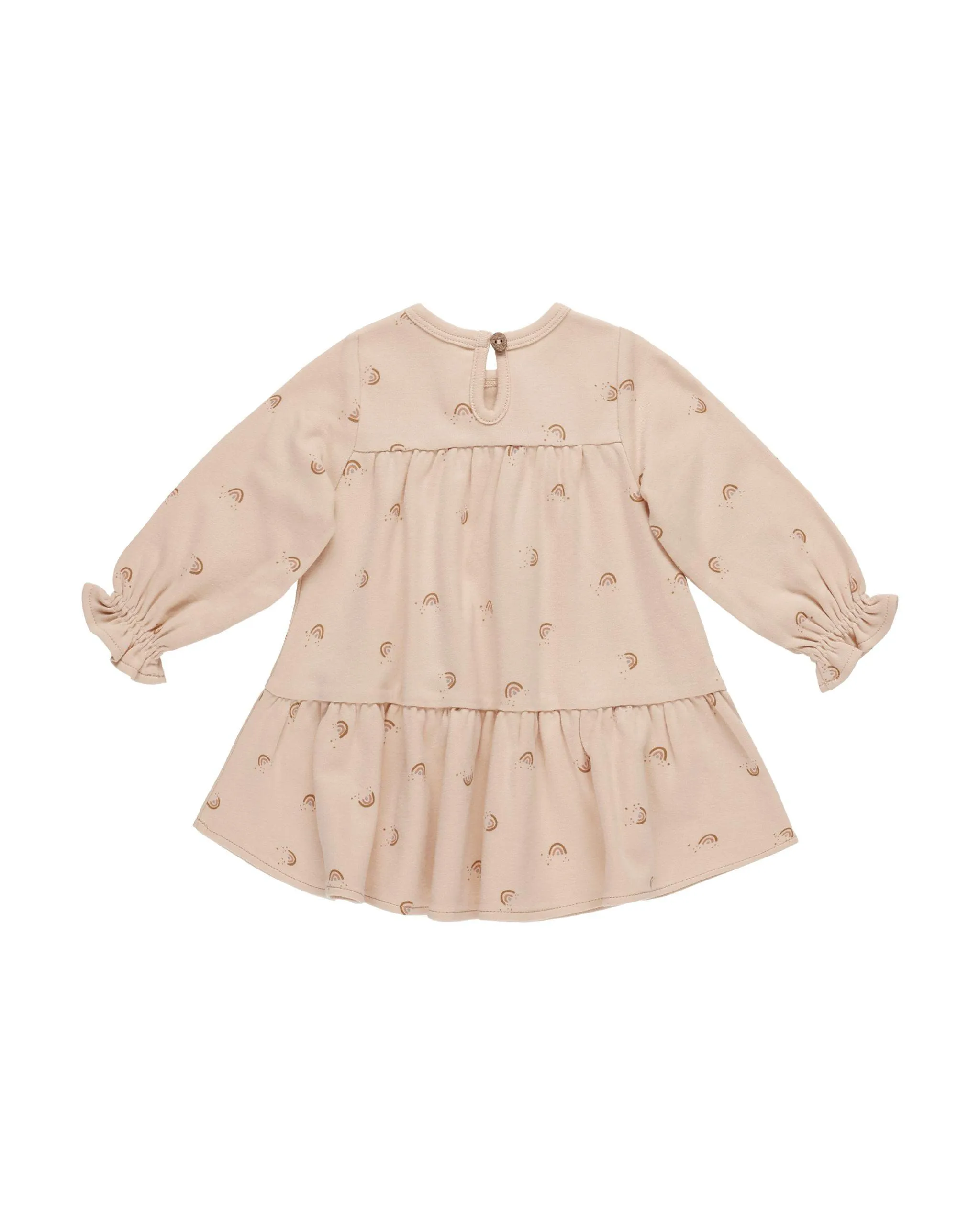 Baby Girls Dress | Tiered Jersey- Rainbows | Quincy Mae