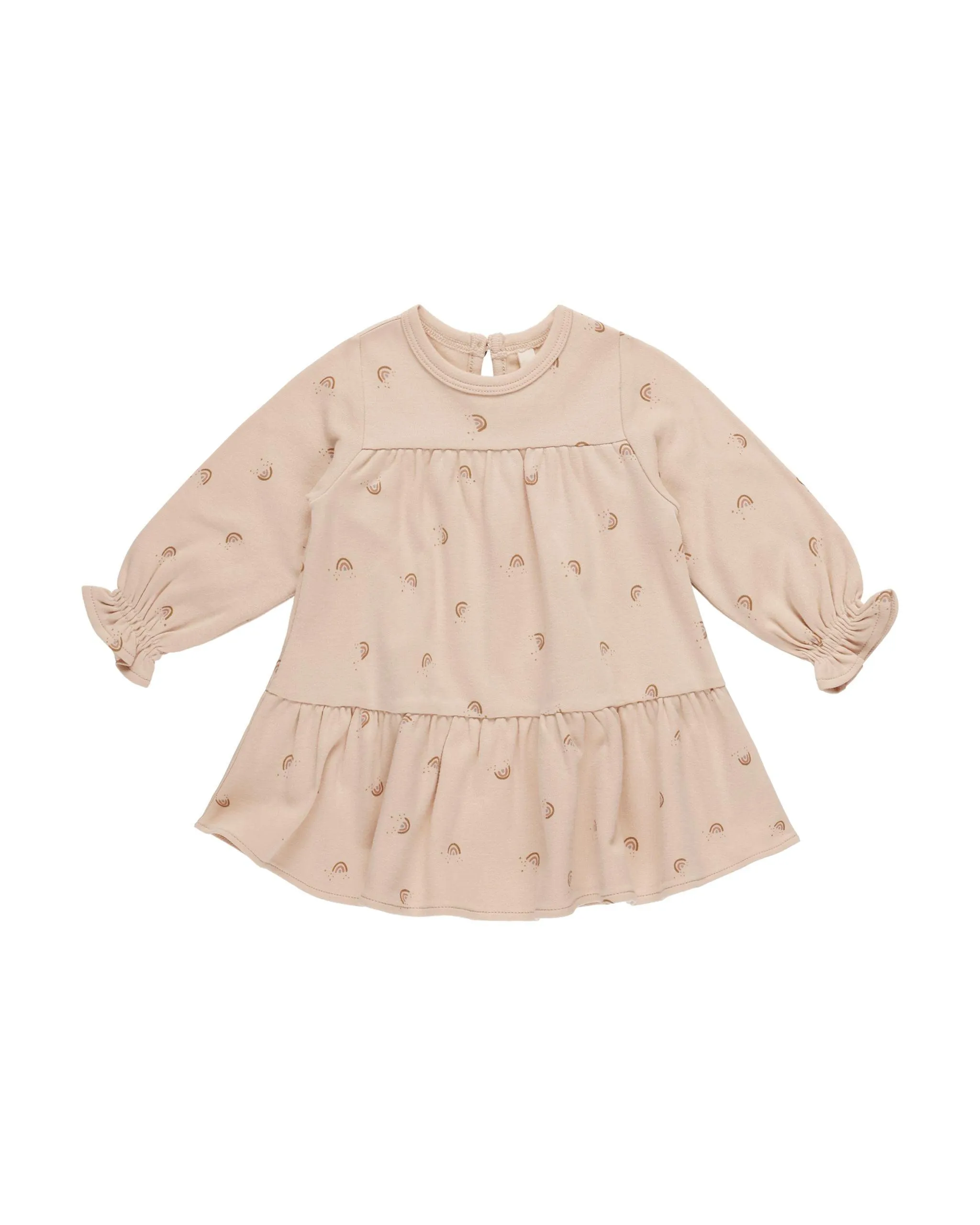 Baby Girls Dress | Tiered Jersey- Rainbows | Quincy Mae