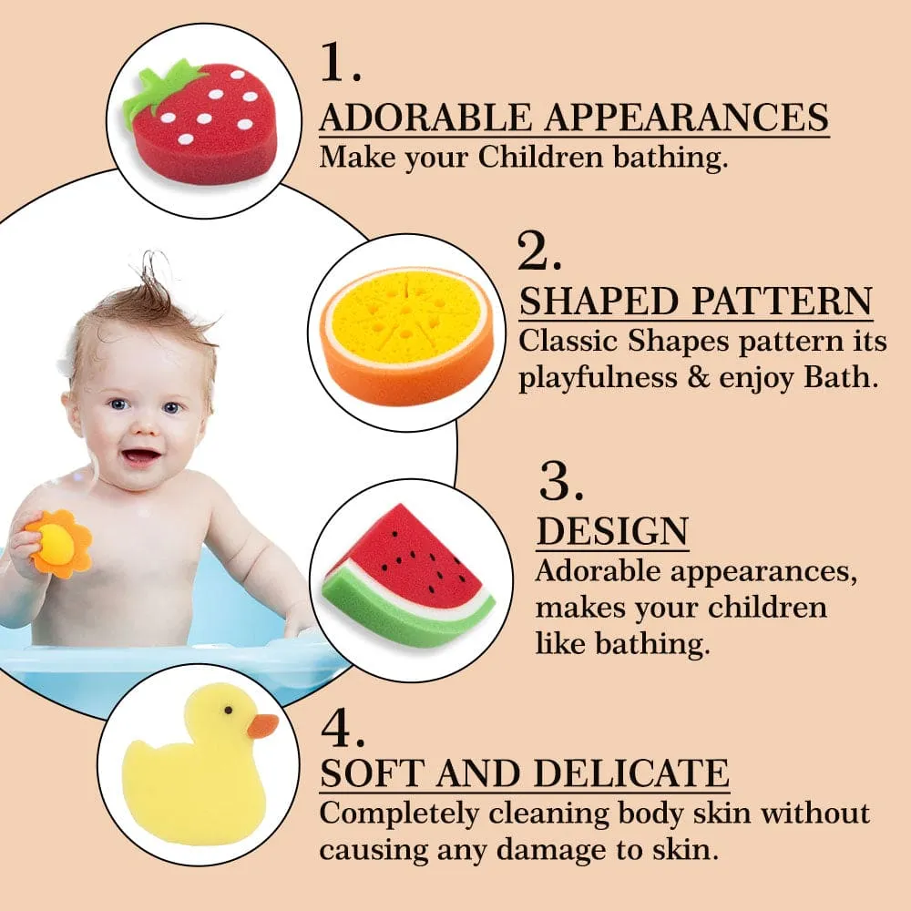 Baby Moo Sliced Pineapple And Apple 2 Pk Bath Sponge  - Multicolour