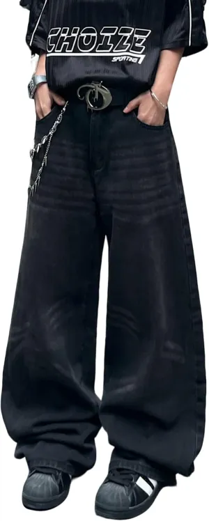 Baggy Jeans for Men Super Wide Leg Jeans Street Style Hip Hop Skater Denim Pants Streetwear