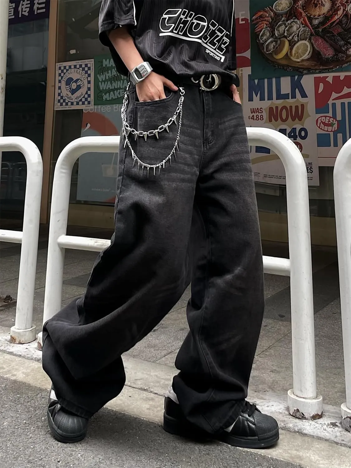 Baggy Jeans for Men Super Wide Leg Jeans Street Style Hip Hop Skater Denim Pants Streetwear