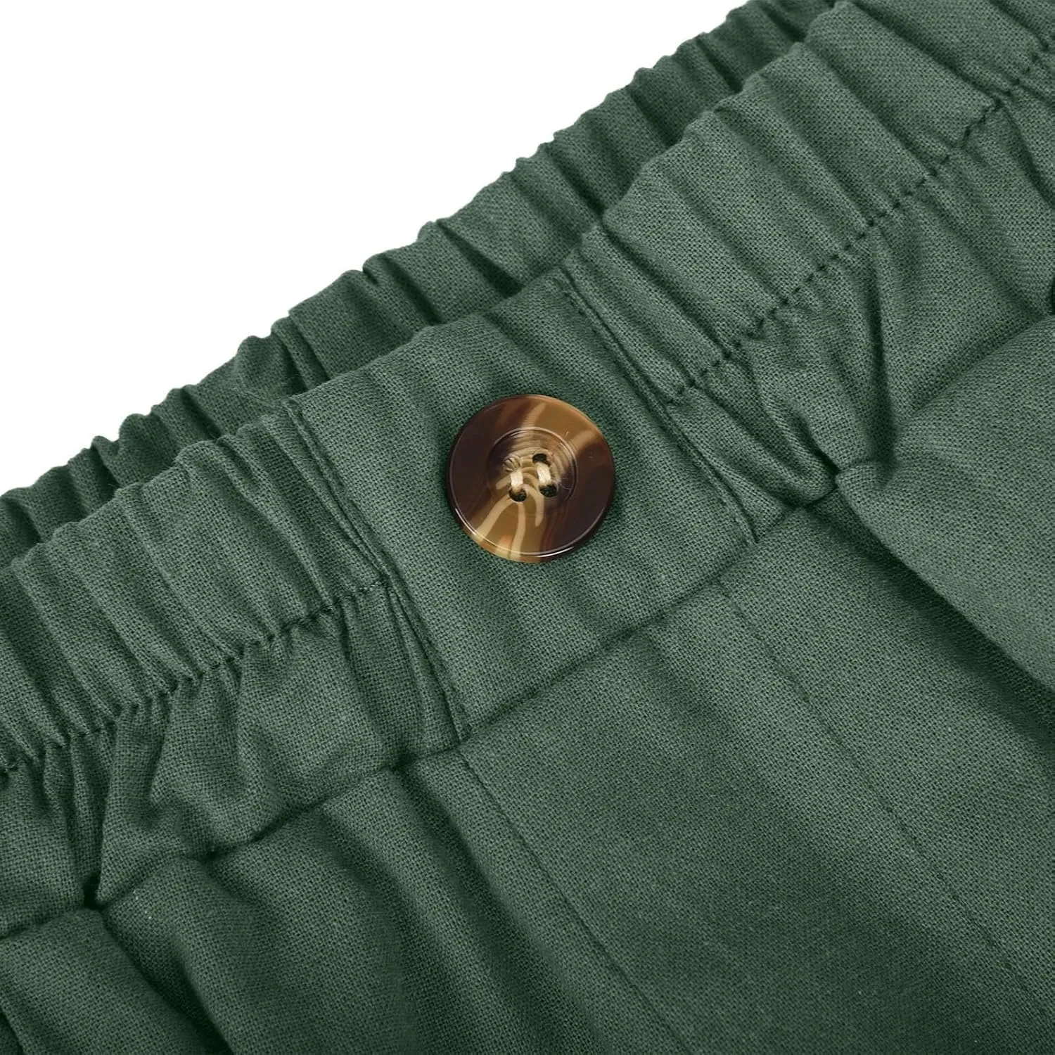 Bermuda Shorts for Women Knee Length Summer Beach Linen Shorts Lightweight Wide Leg High Waisted Long Short w/Pockets