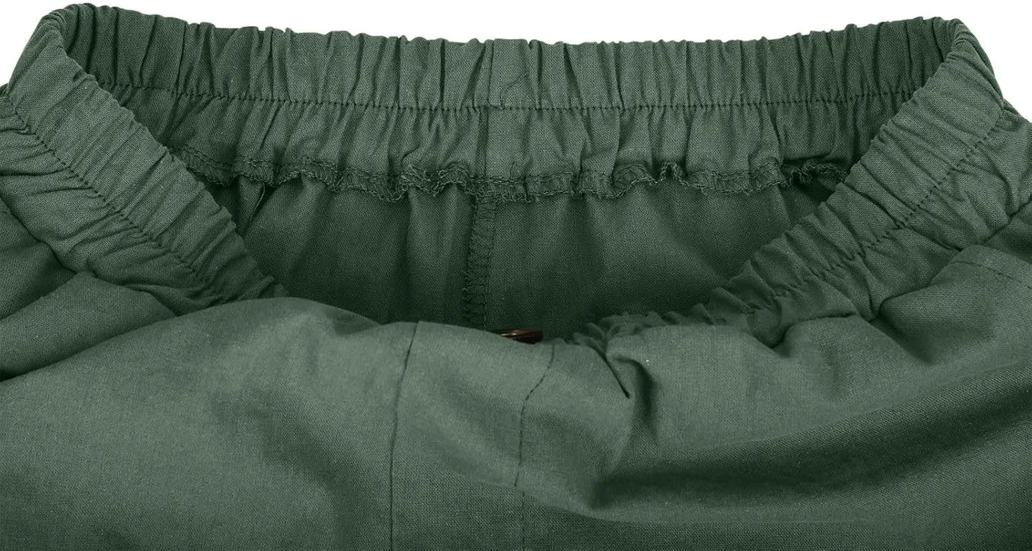 Bermuda Shorts for Women Knee Length Summer Beach Linen Shorts Lightweight Wide Leg High Waisted Long Short w/Pockets