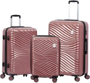 BiggDesign 3 Piece Hard Luggage Sets with Spinner Wheels, Suitcases with Wheels, Luggage Set with 100% ABS, Noice-Free Silent Wheels, Aluminum Soft Touch Suitcase Handle, TSA Lock 20" | 24" | 28"
