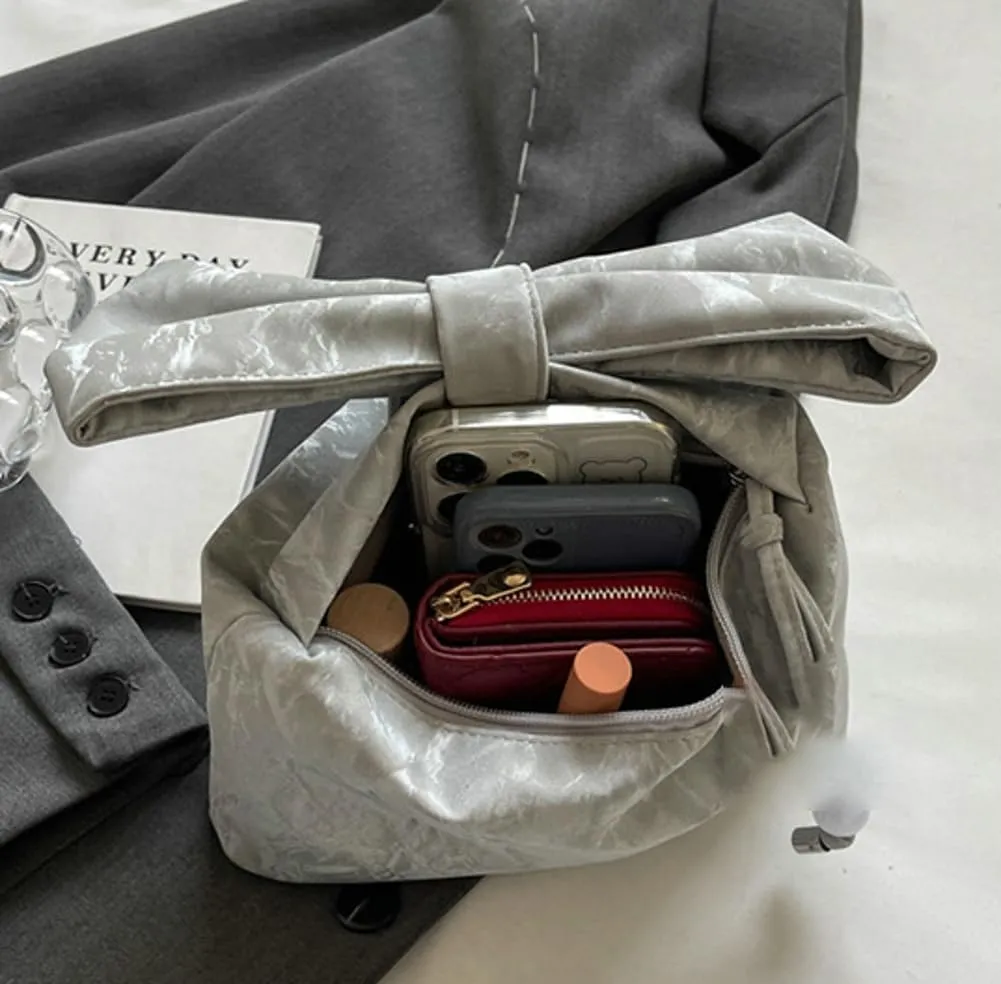 Bow-Tie Clutch Purses for Women Summer Evening Bag Cute Hobo Shoulder Bag Crossbody Purse Top-Handle Tote Handbag