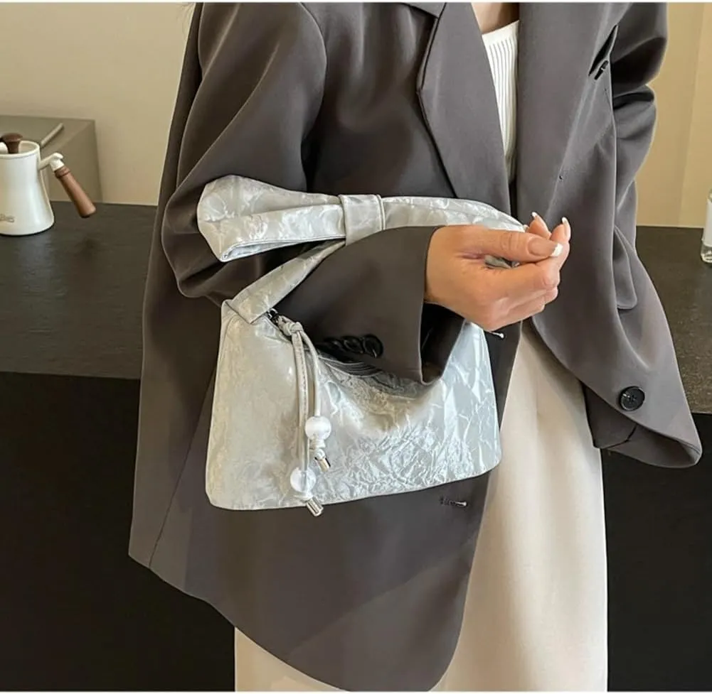 Bow-Tie Clutch Purses for Women Summer Evening Bag Cute Hobo Shoulder Bag Crossbody Purse Top-Handle Tote Handbag