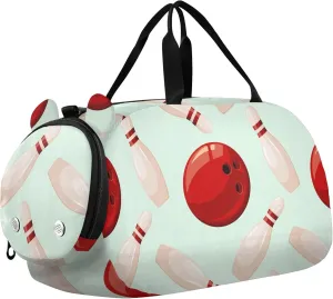 Bowling Balls Sports Sports Duffle Bag for Girls Boys, Gym Bag with Shoe Compartment, Kids Travel Overnight Weekender Shoulder Bag