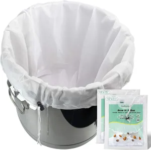 Brew Bags Reusable 2 Pack 250 Micron Fine Mesh Bag for Fruit Cider Apple Grape Wine Press Drawstring Straining Brew in a Bag (2 pack-16"11"/18"16")