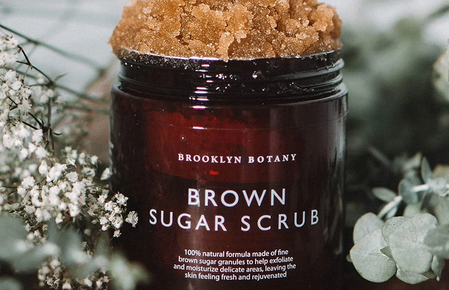 Brooklyn Botany Brown Sugar Body Scrub - Moisturizing and Exfoliating Body, Face, Hand, Foot Scrub - Fights Acne Scars, Stretch Marks, Fine Lines & Wrinkles, Great Gifts for Women & Men - 10 Oz