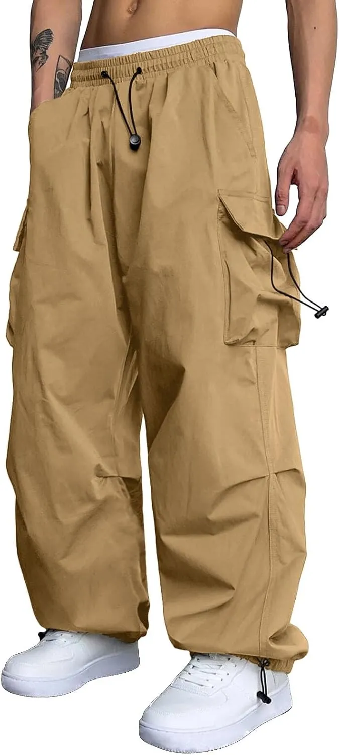 Cargo Pant for Men Casual Work Pant Elasticated Waist Lightweight Outdoor Pants with Pockets