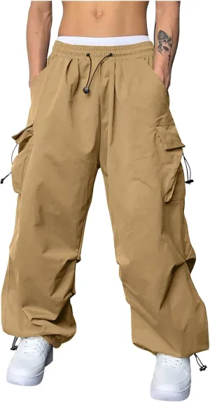 Cargo Pant for Men Casual Work Pant Elasticated Waist Lightweight Outdoor Pants with Pockets