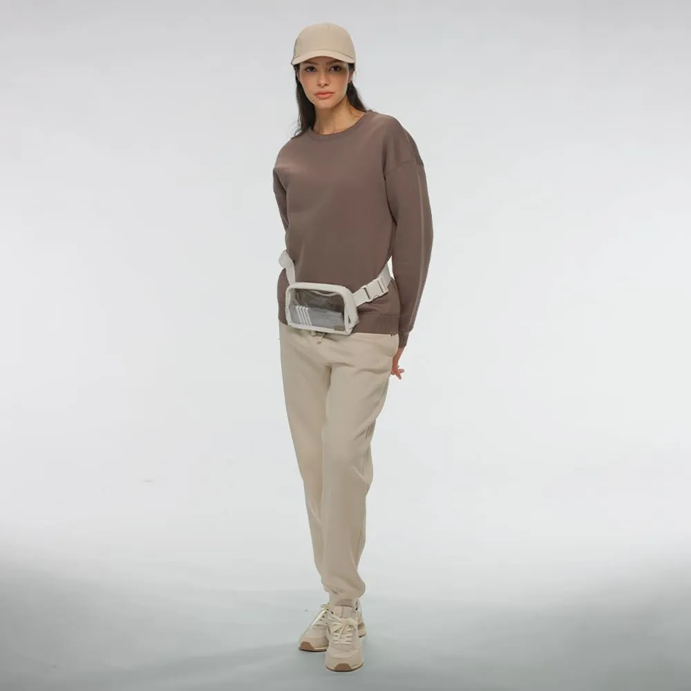 C.C Clear Fanny Pack For Women Unisex - TPU Daily Waist Crossbody Belt bag With Adjustable Strap (Ivory)