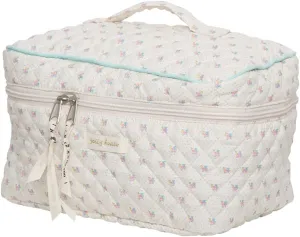 Cessfle Kawaii Cotton Makeup Bag Large Travel Cosmetic Bag Quilted Coquette Makeup Pouch Aesthetic Floral Toiletry Bag 8vg2lf1ag5bu7ht4D0302