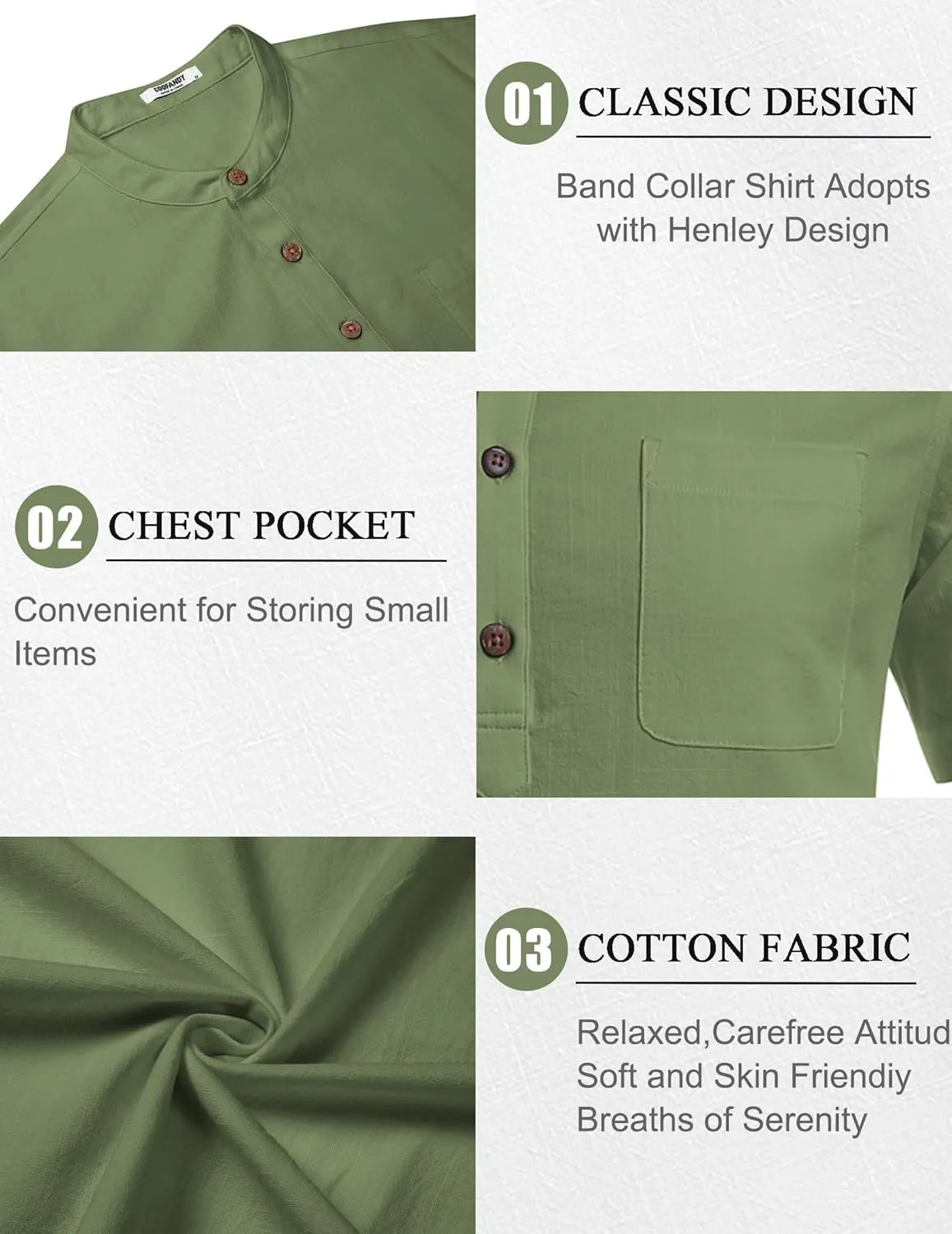 COOFANDY Men's 2 Piece Cotton Linen Sets Summer Beach Outfits Casual Short Sleeve Henley Shirts and Vacation Shorts
