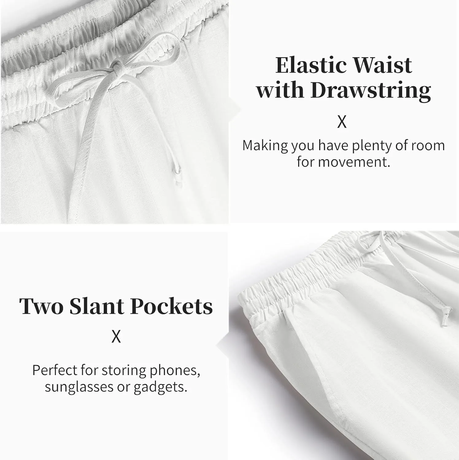 COOFANDY Men's 2 Pieces Cotton Linen Set Casual Short Sleeve Henley Shirts Beach Yoga Pants Summer Outfits