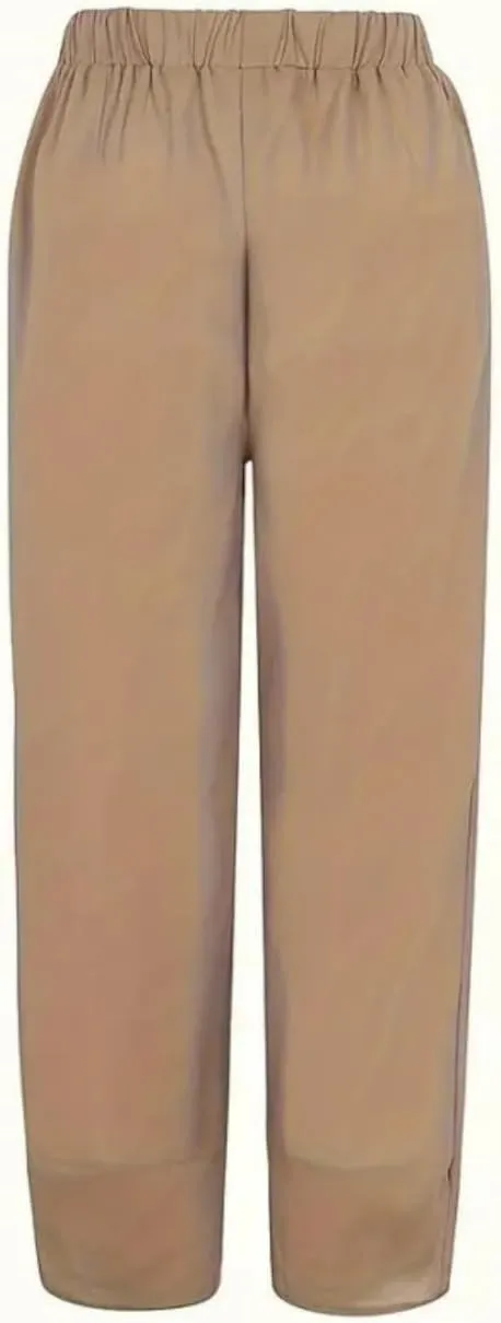 Cotton Linen Pants for Women Wide Leg Elastic Waist Capri Pant Casual Loose Palazzo Cropped Trousers with Pockets