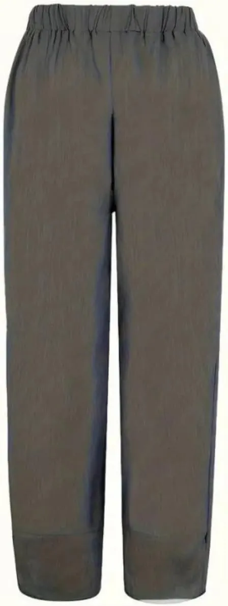Cotton Linen Pants for Women Wide Leg Elastic Waist Capri Pant Casual Loose Palazzo Cropped Trousers with Pockets