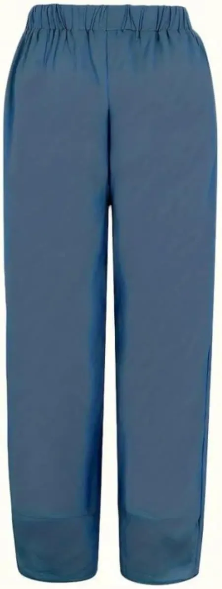 Cotton Linen Pants for Women Wide Leg Elastic Waist Capri Pant Casual Loose Palazzo Cropped Trousers with Pockets