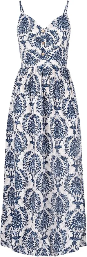 CUPSHE Women's Beach Maxi Dress Floral Paisley Spaghetti Strap Backless Tie Back Long Cami Dresses