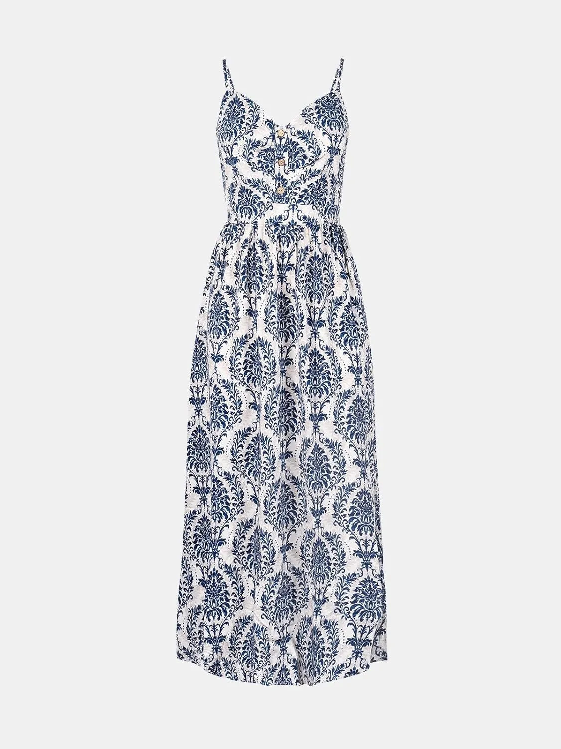 CUPSHE Women's Beach Maxi Dress Floral Paisley Spaghetti Strap Backless Tie Back Long Cami Dresses