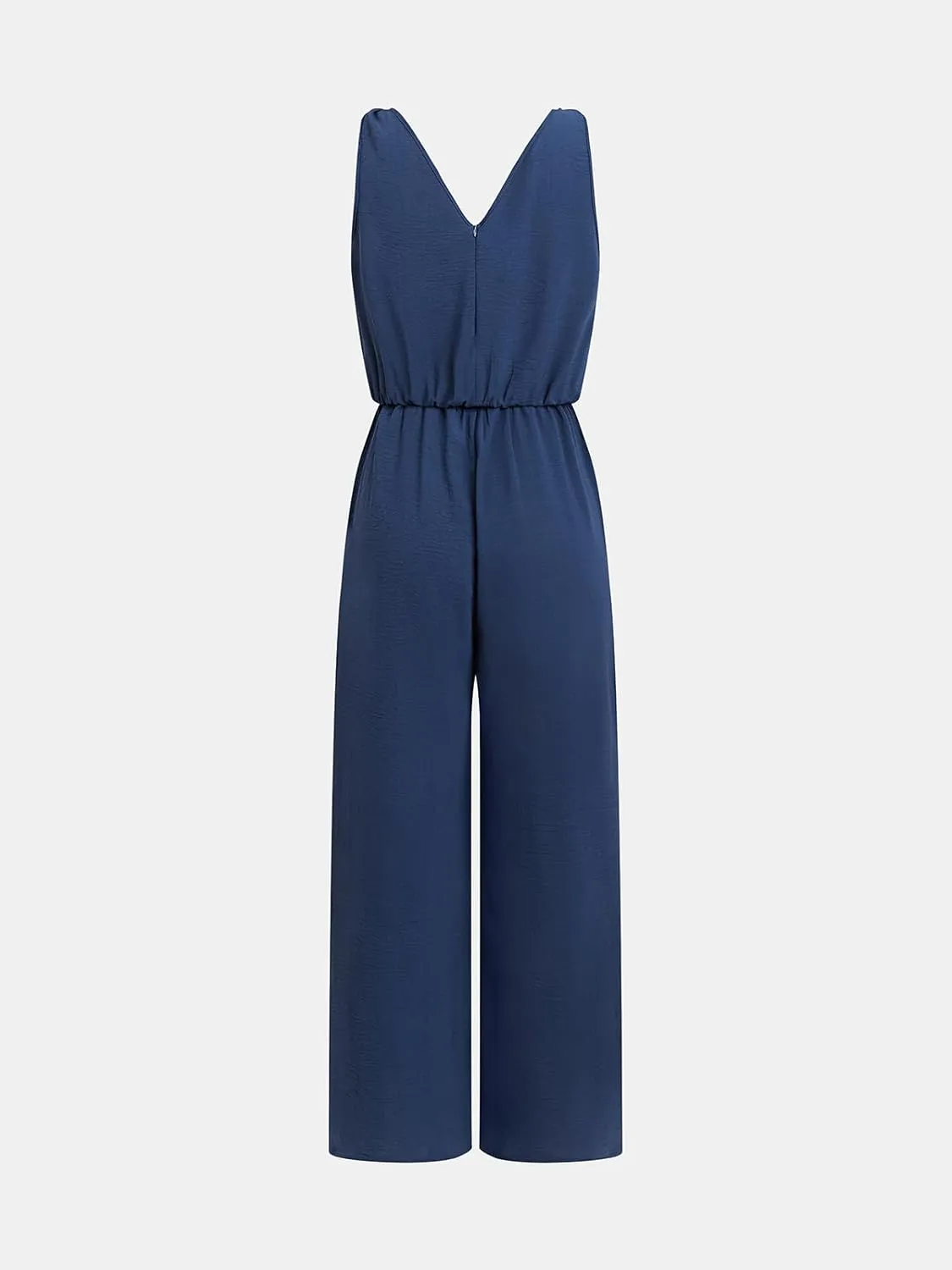 CUPSHE Women's Romper Woven V Neck Sleeveless Knotted Shoulder Straps Wide leg Jumpsuit Outfit Casual Dressy