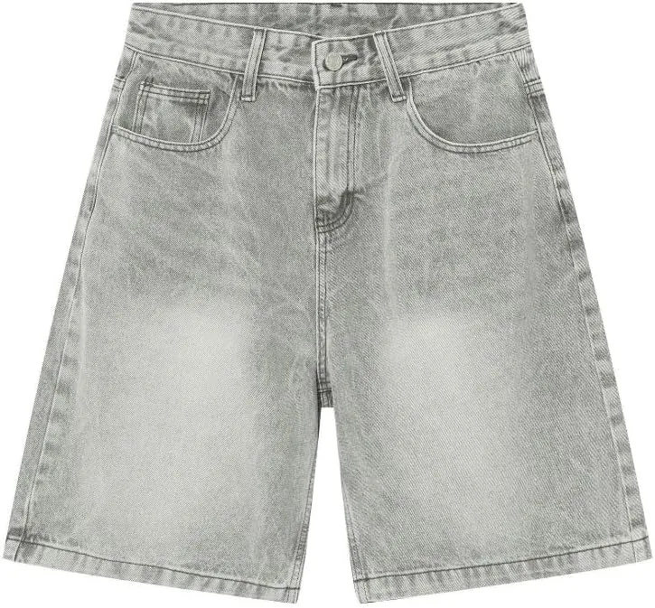 CUTEGAL Unisex Jorts Women Mid Rise Denim Shorts Wide Leg Baggy Jeans Men Casual Streetwear Y2k Pants