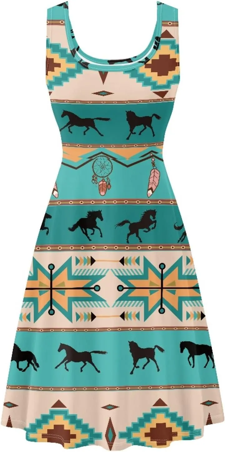 Dreaweet Casual Sleeveless Dresses for Women Girls, Round Neck Tank Dresses with Pockets Summer Sundress Size XS-4XL