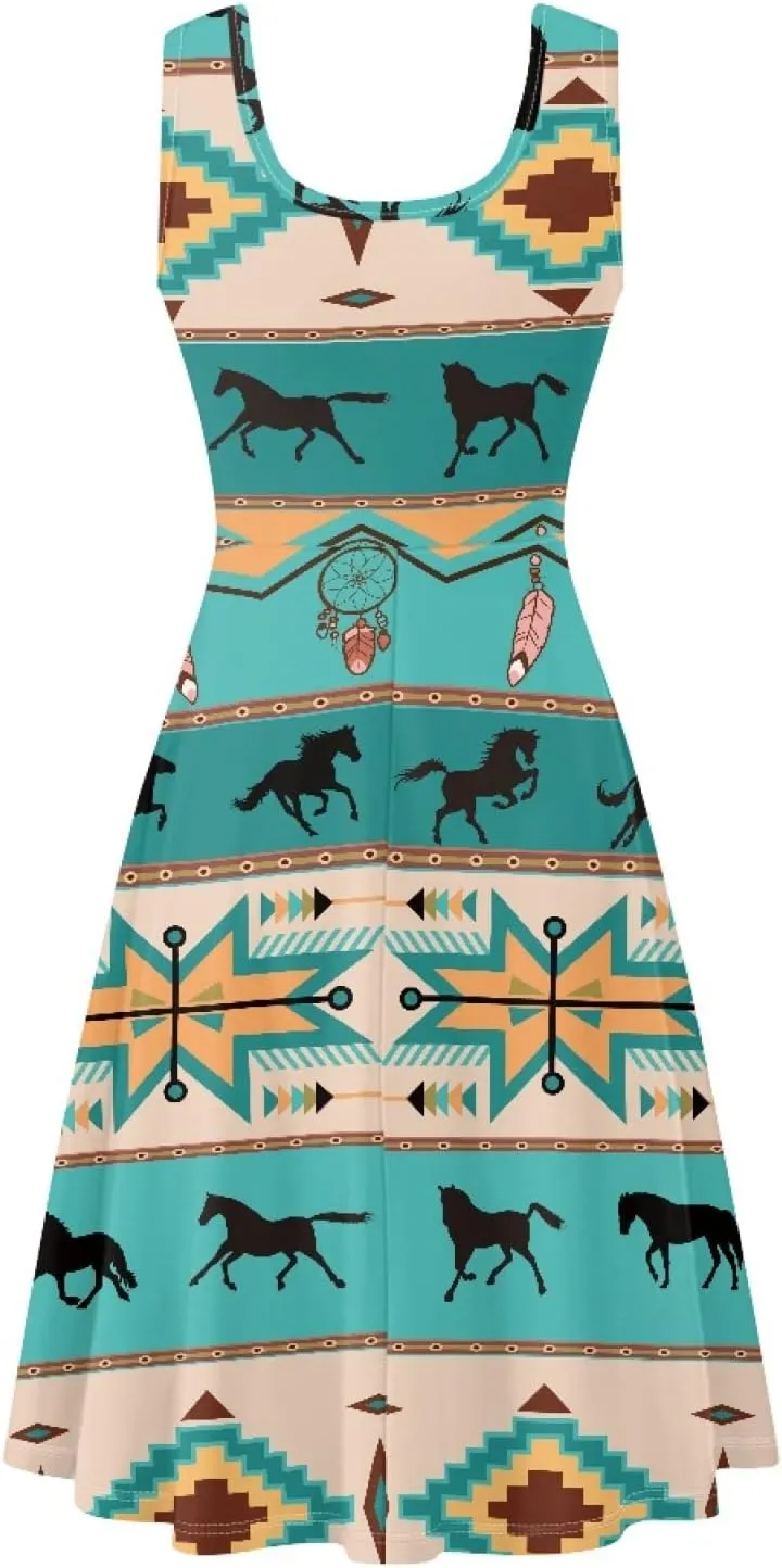 Dreaweet Casual Sleeveless Dresses for Women Girls, Round Neck Tank Dresses with Pockets Summer Sundress Size XS-4XL