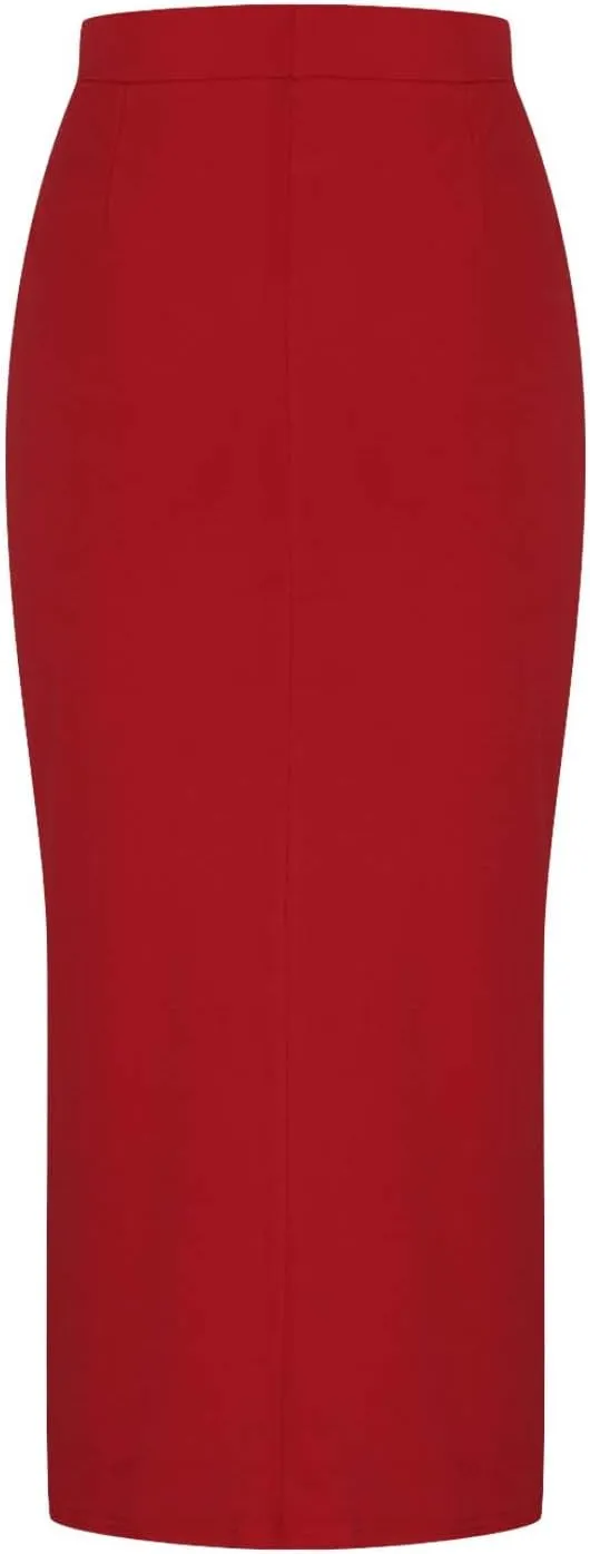 Elegant Wrap Fishtail Skirts for Women High Waisted Split Side Skirt Elastic A Line Midi Skirts Bodycon Office Skirt