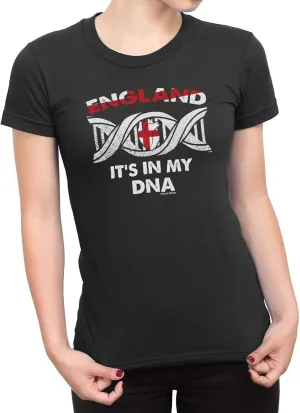 England It's in My DNA - Womens Organic Cotton Patriotic T-Shirt