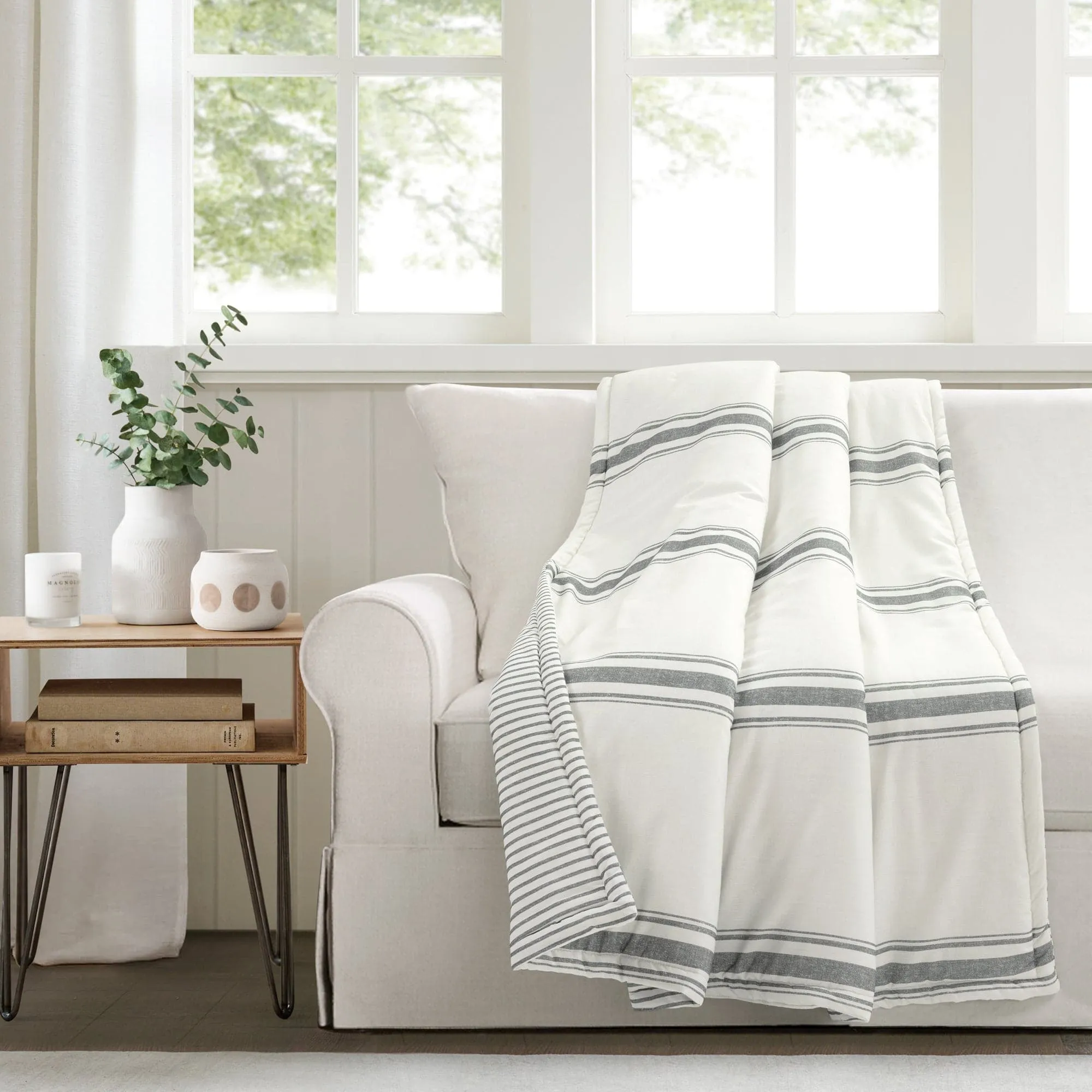 Farmhouse Stripe Throw Blanket