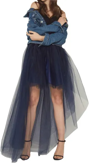 FEOYA Women High Low Tutu Skirts Layered Mesh Tulle Skirt Princess Wedding Evening Prom Dovetail Skirts