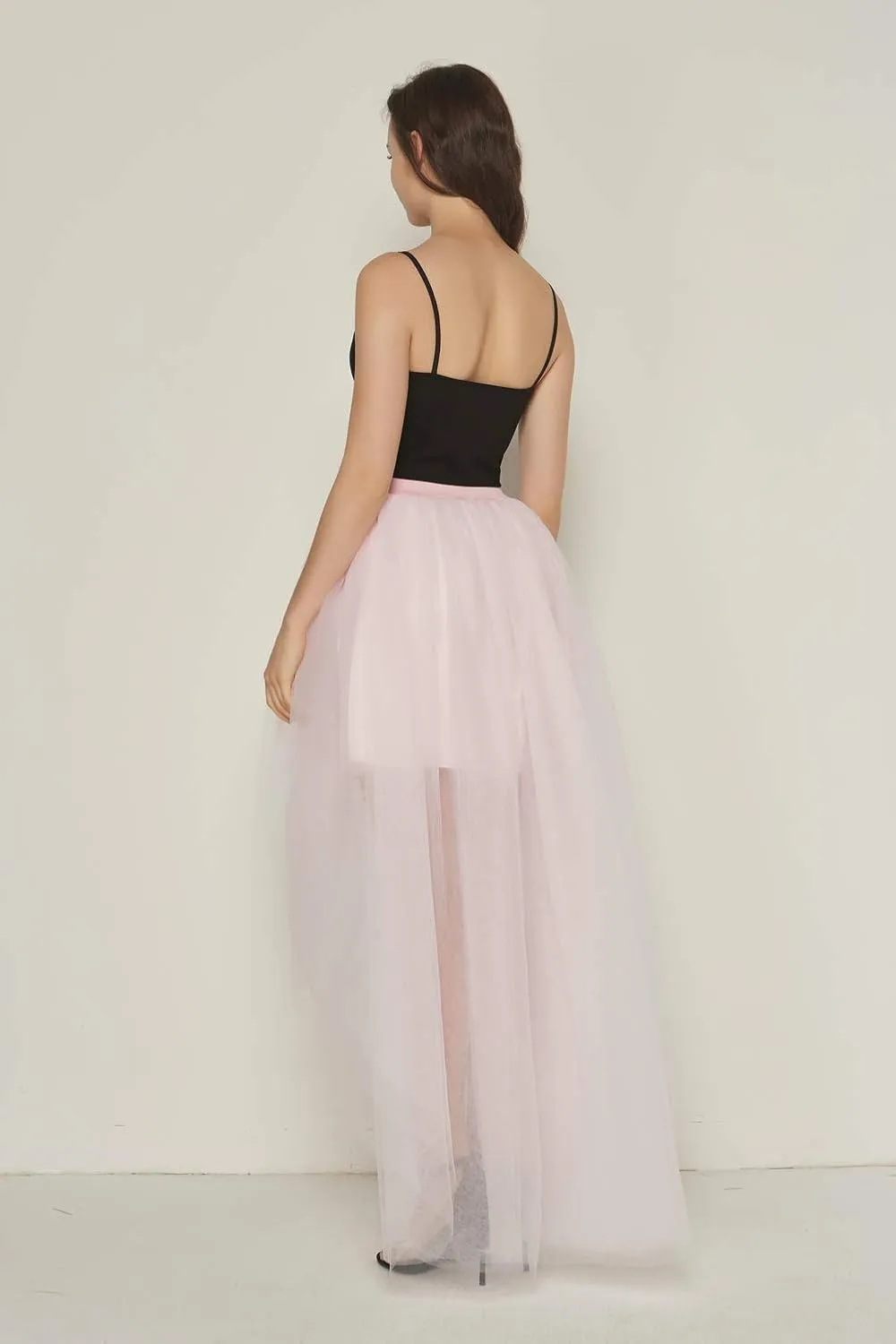 FEOYA Women High Low Tutu Skirts Layered Mesh Tulle Skirt Princess Wedding Evening Prom Dovetail Skirts