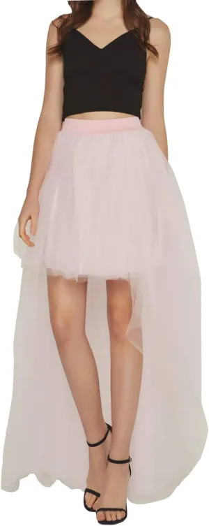 FEOYA Women High Low Tutu Skirts Layered Mesh Tulle Skirt Princess Wedding Evening Prom Dovetail Skirts