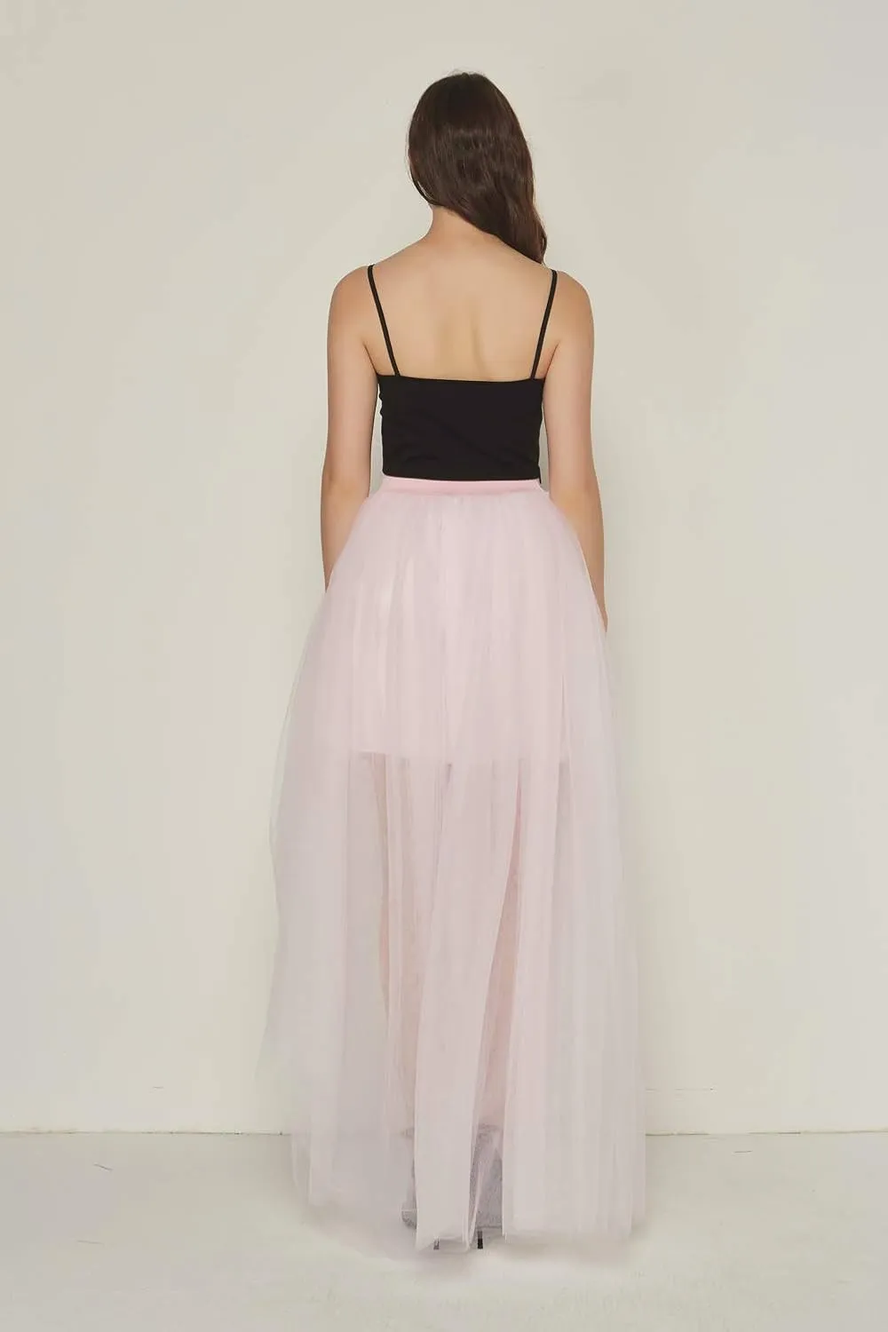 FEOYA Women High Low Tutu Skirts Layered Mesh Tulle Skirt Princess Wedding Evening Prom Dovetail Skirts