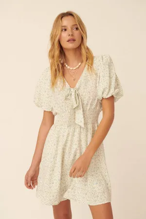 Floral Puff Sleeve Mini Dress