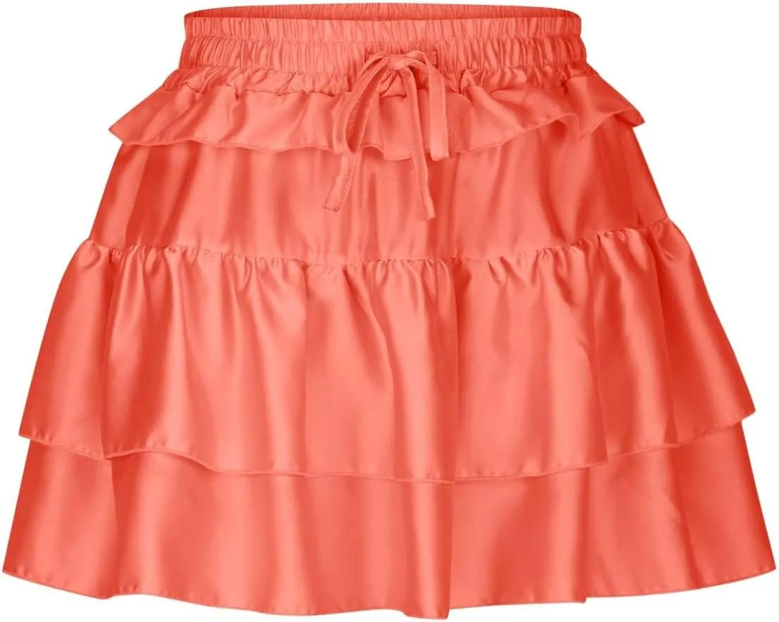 Flowy Skirts for Women Casual Shorts Boho Dress Sexy Floral Skorts Ruffle Mini Skirt Running Tennis Butterfly Shorts